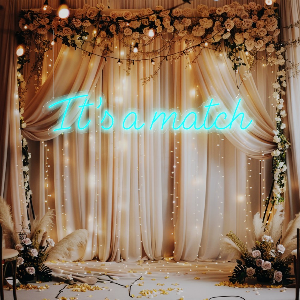 blekitny neon ledowy na wesele it's a match