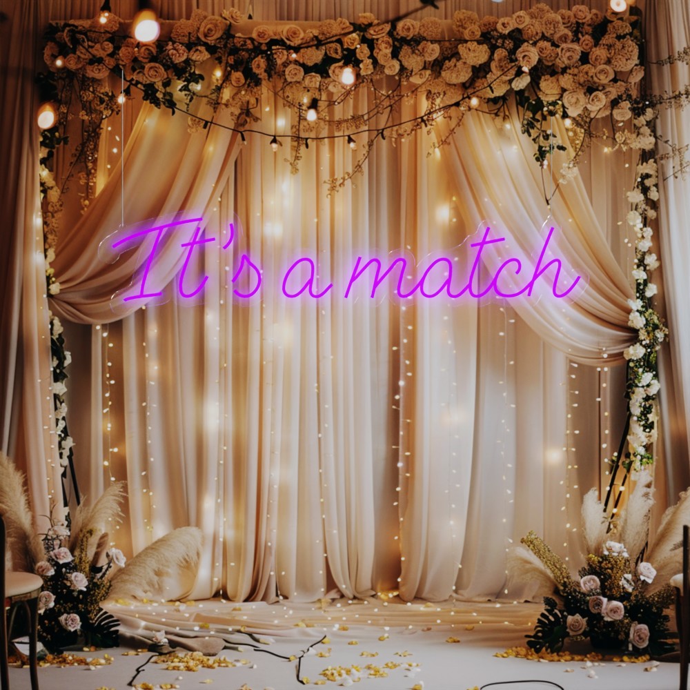 fioletowy neon ledowy na wesele its a match