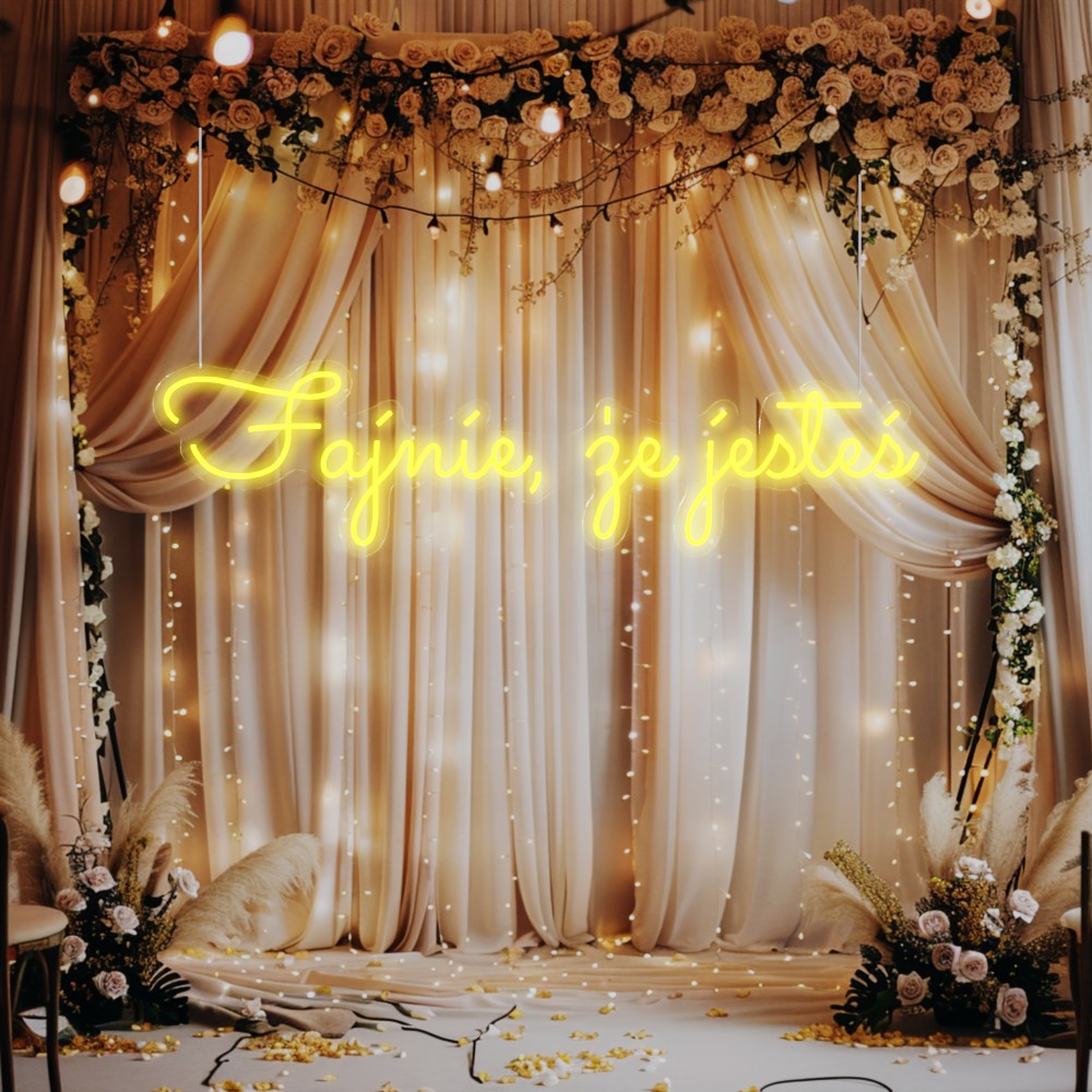 neon ledowy na wesele fajnie ze jestes kolor cytrynowy