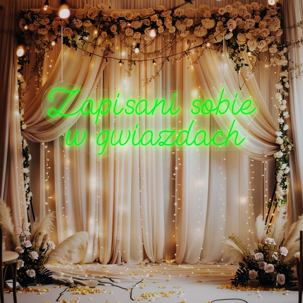 neon ledowy zapisani sobie w gwiazdach kolor zielony