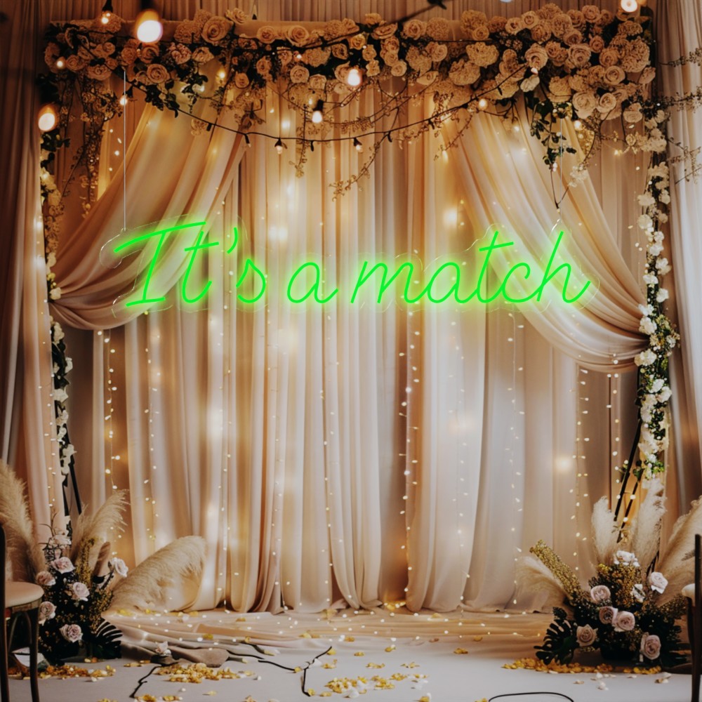 zielony neon ledowy na wesele its a match