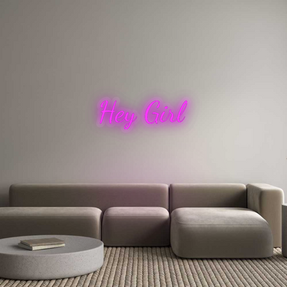 Personalizowany neon: Hey Girl