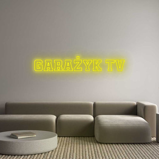 Personalizowany neon: GARAŻYK TV
