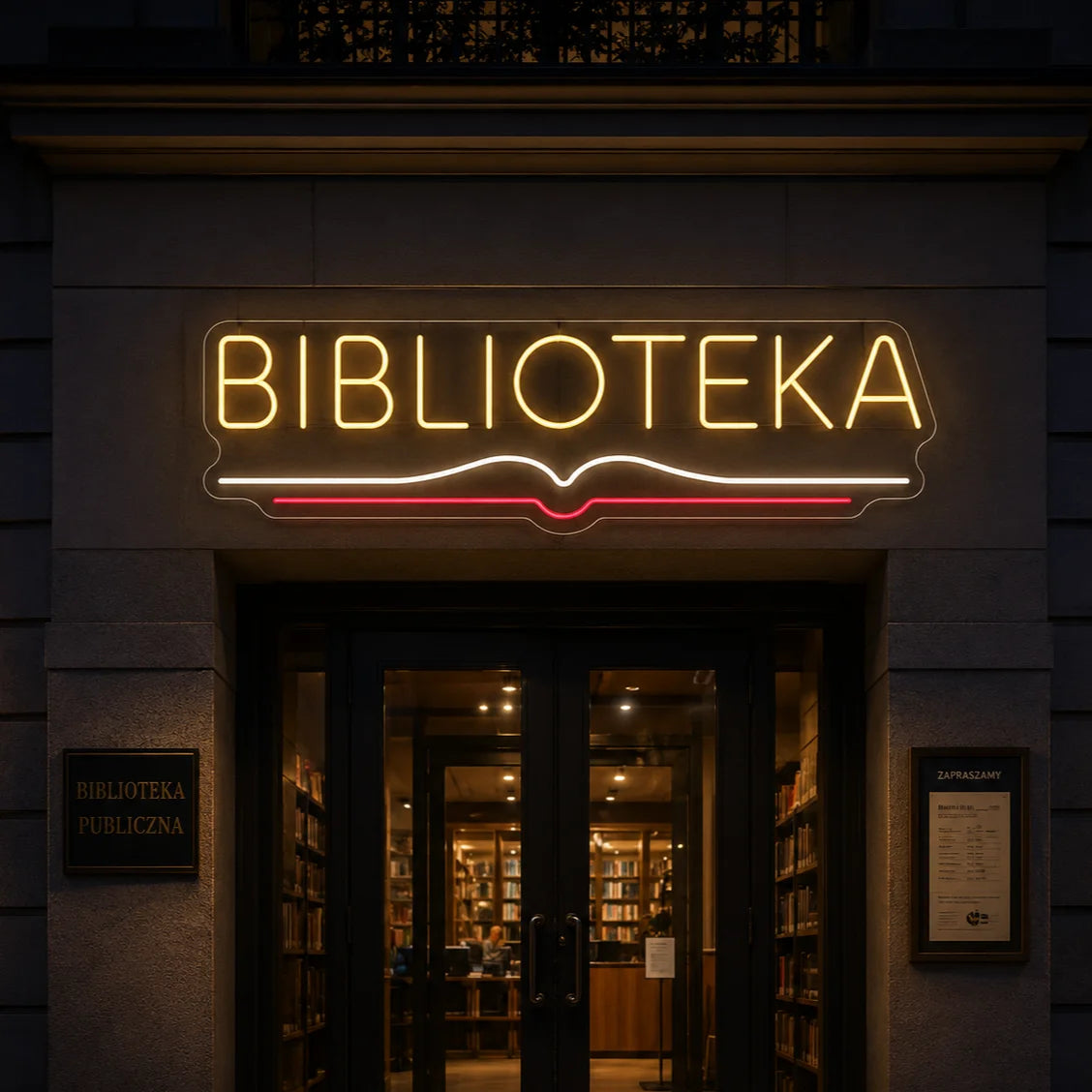 Neon "Biblioteka"