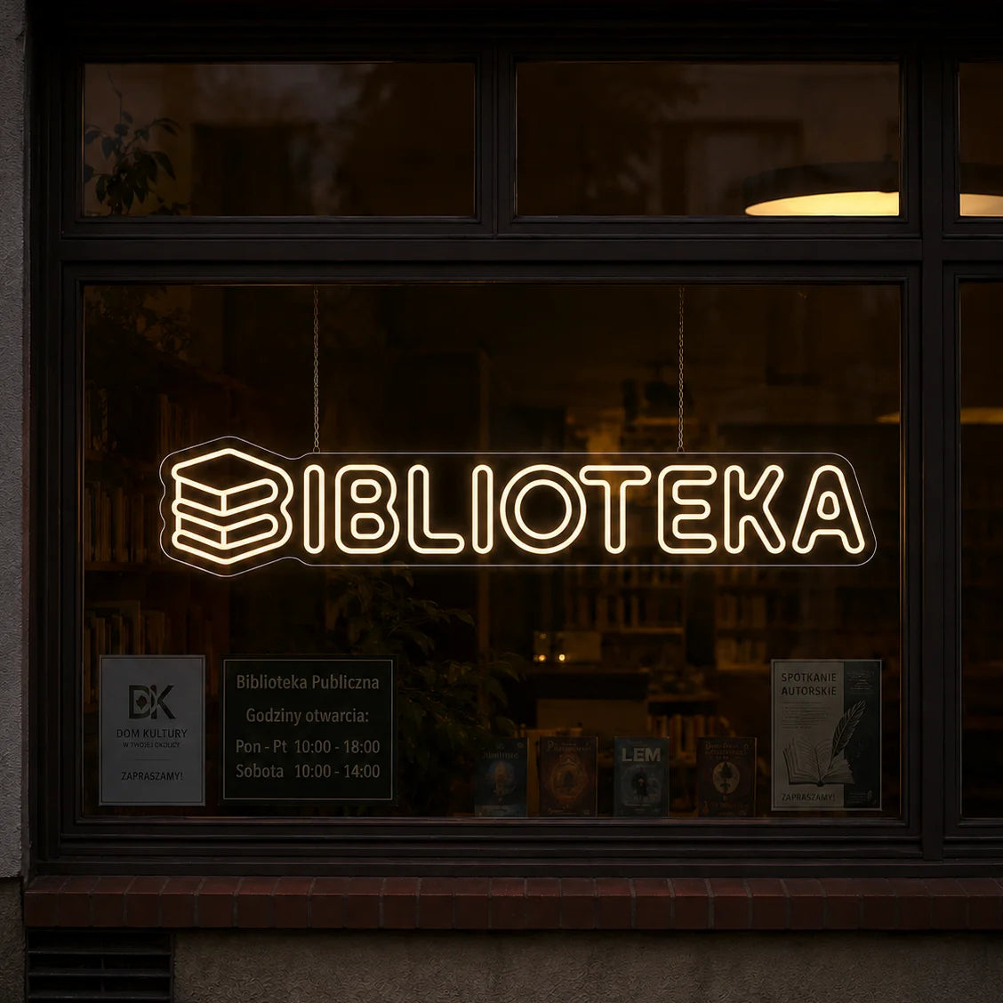 Neon "Biblioteka" Kreatywny