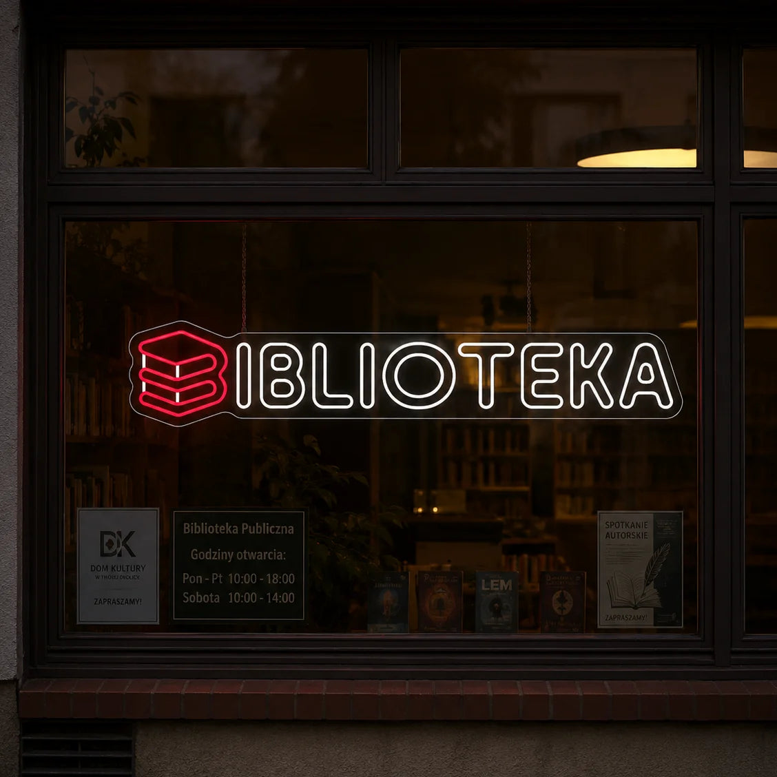 Neon "Biblioteka" Kreatywny
