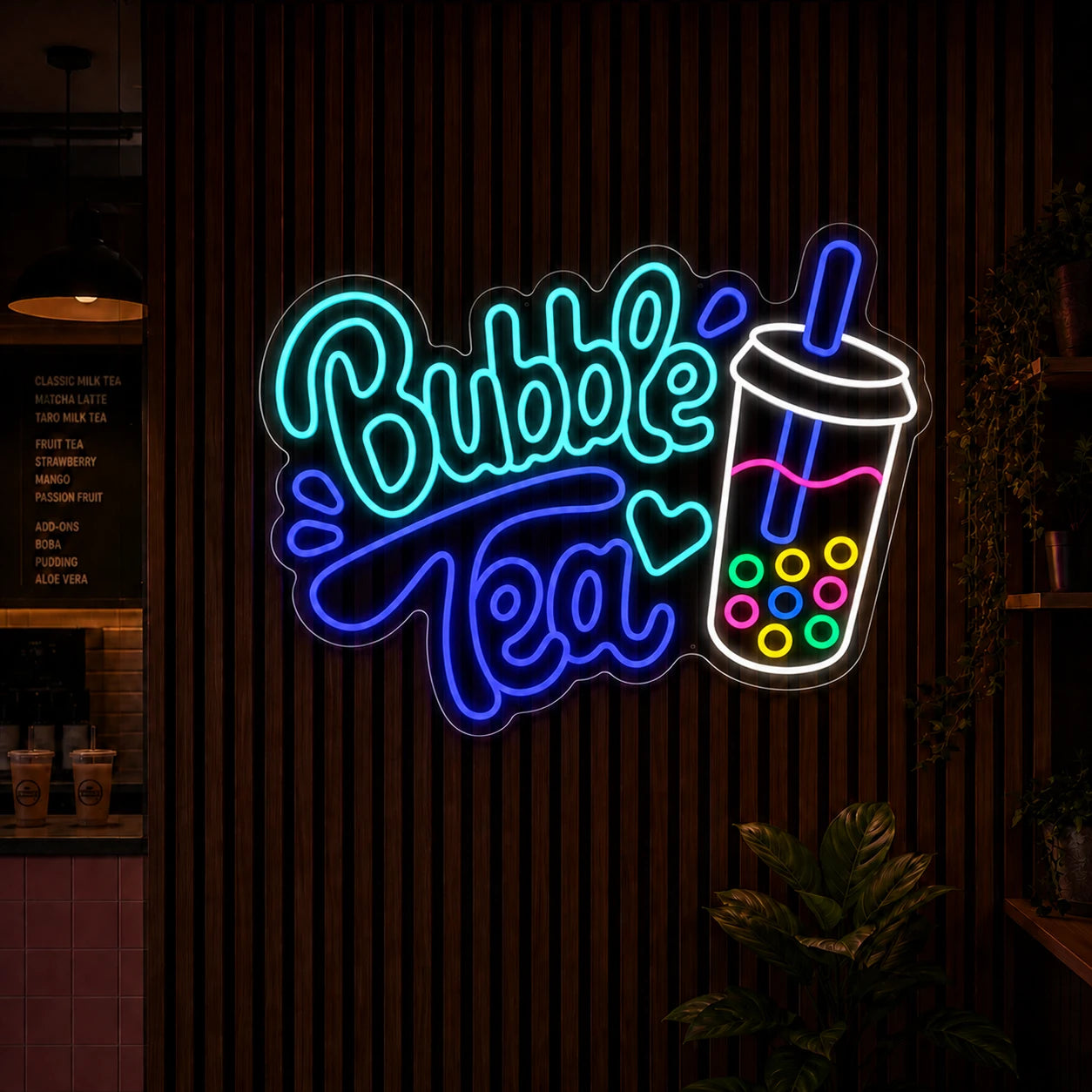 Neon Bubble Tea z Kubkiem