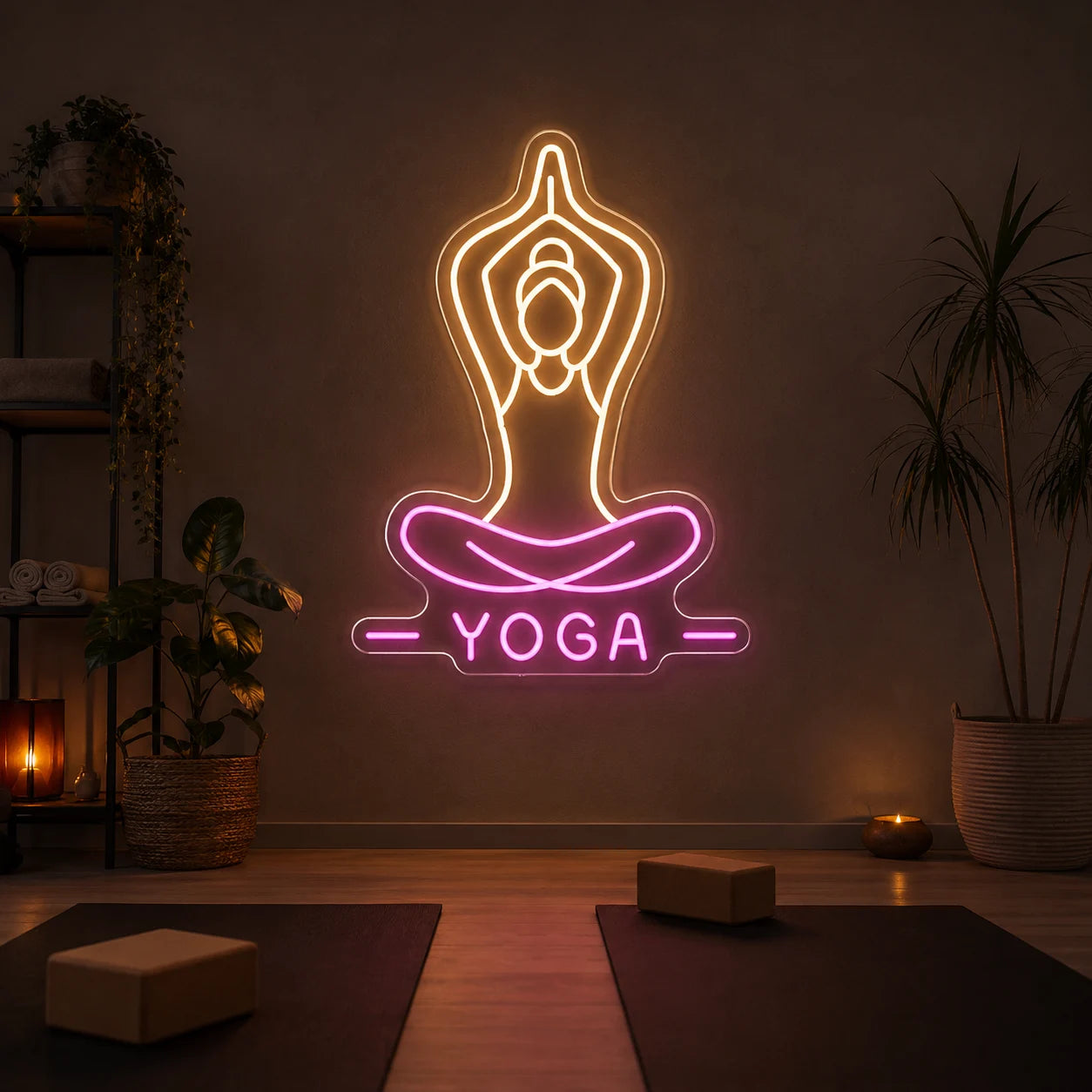 Neon Yoga Line Art