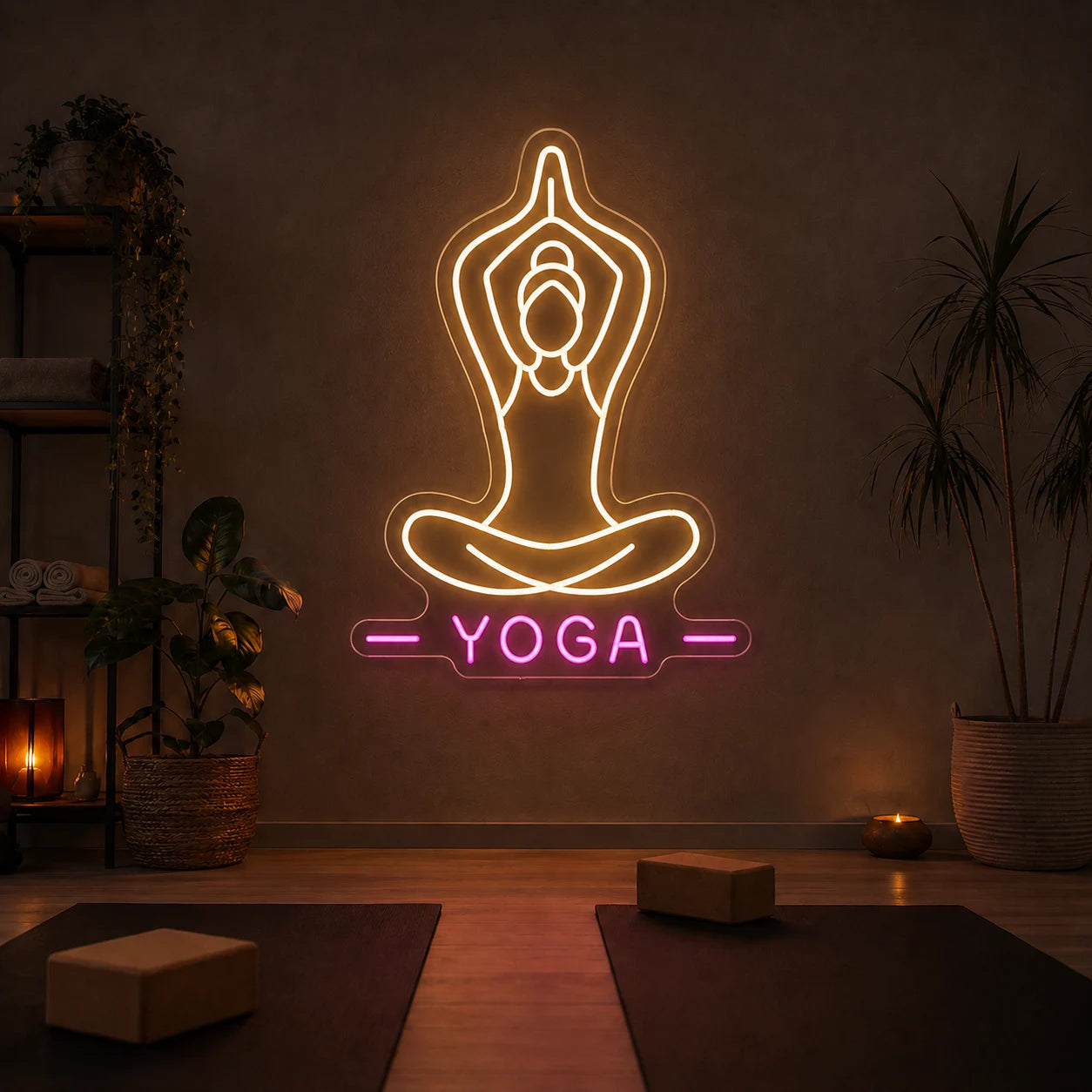 Neon Yoga Line Art