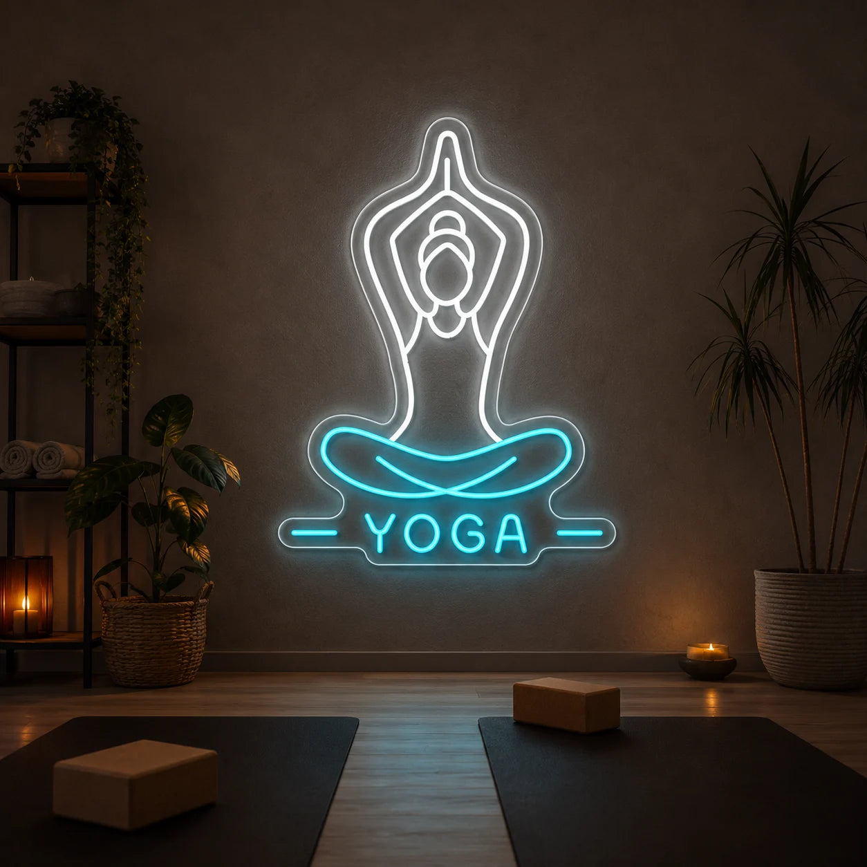 Neon Yoga Line Art