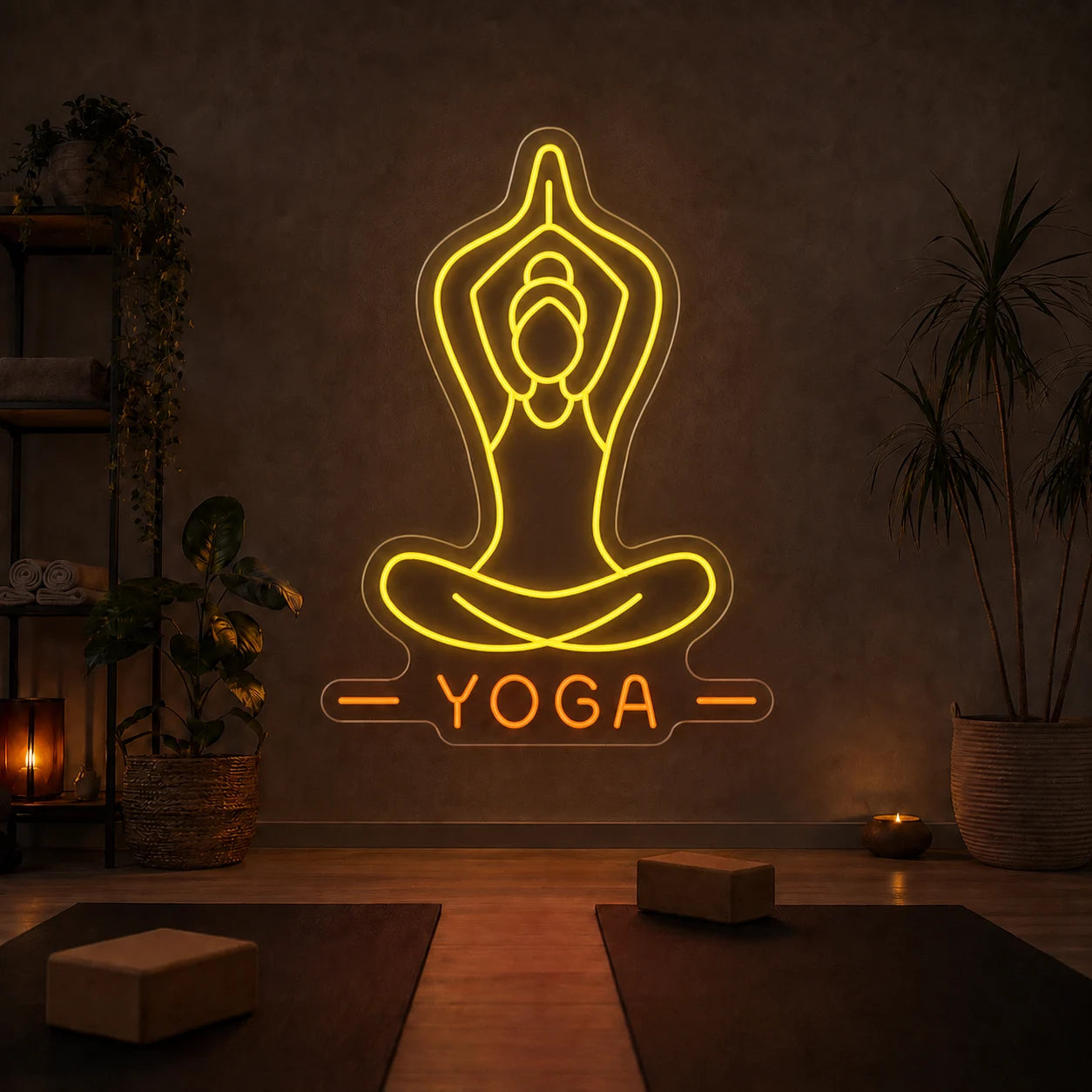 Neon Yoga Line Art