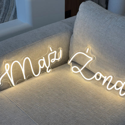 Neon "Żona" i "Mąż"