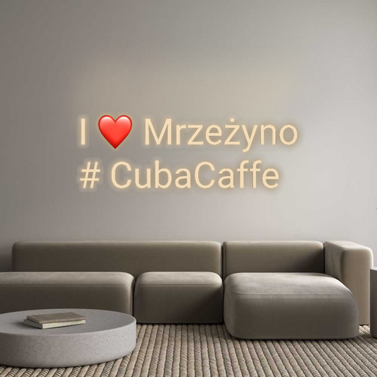 Personalizowany neon: I ❤️ Mrzeżyno...