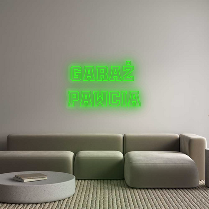 Personalizowany neon: Garaż 
Pawcia
