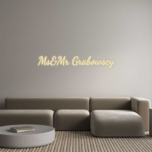 Personalizowany neon:  Ms&Mr Grabow...