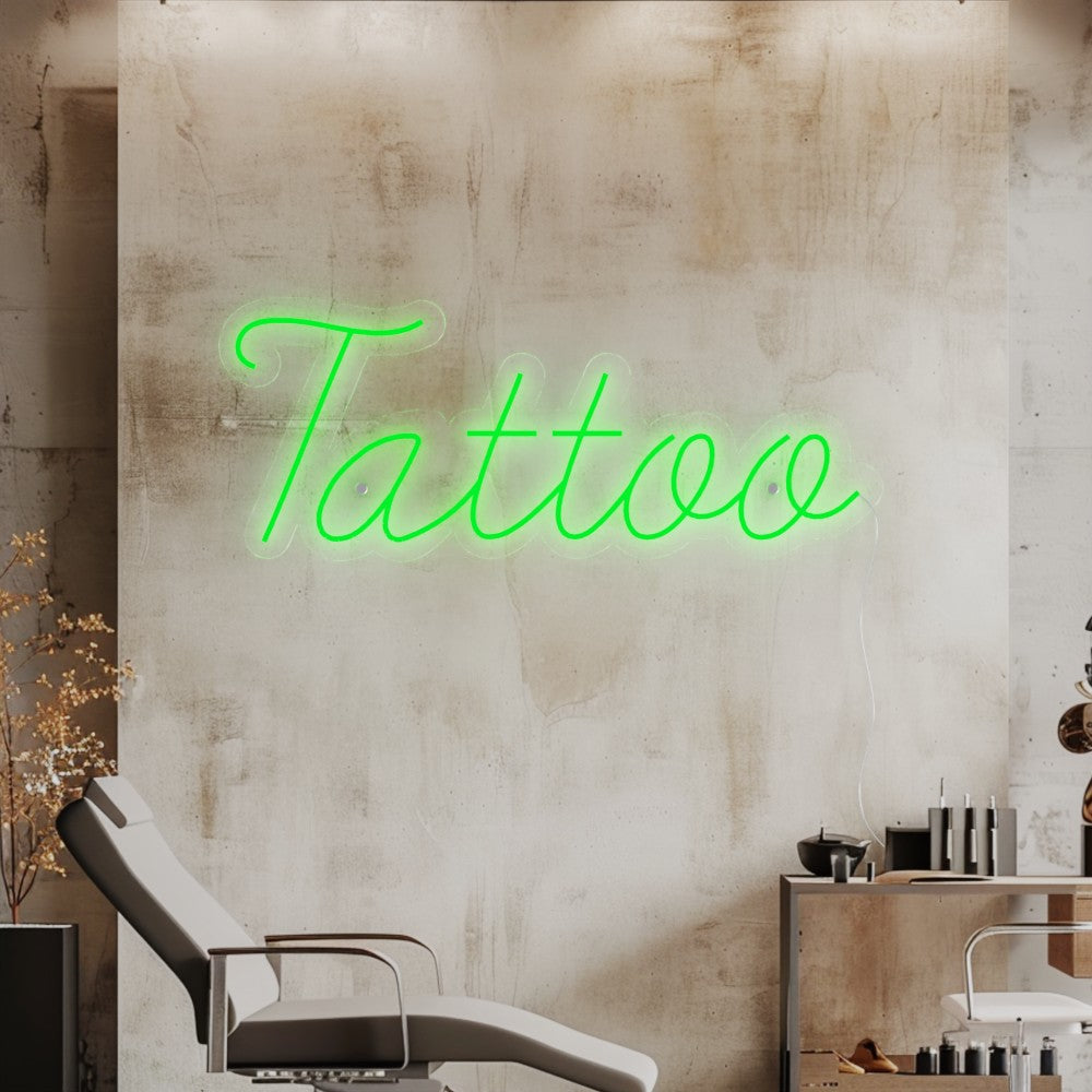 neon ledowy tattoo kolor zielony